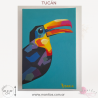 Cuadro pintado a mano sobre TUCÁN. 20 x 30 cm.
