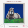 Cuadro pintado a mano de Carpincho / Capibara de 18 x 18 cm