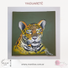 Cuadro pintado a mano sobre YAGUARETÉ. 20 x 20cm.