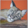 Cuadro PINTADO A MANO sobre Puma. 18 x 18