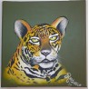 Cuadro pintado a mano sobre YAGUARETÉ. 20 x 20cm.