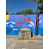 Mural de Juana Azurduy en escuela n 81 de Almirante Brown. Glew
