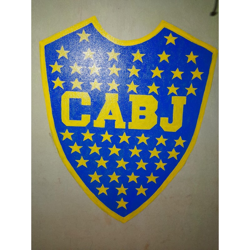 Escudo de Boca Juniors en pared de 1 metro de ancho x 2 de alto.