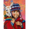 Cuadro sobre niño pastor. 40cm x 50cm. Enmarcada.