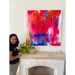 Cuadro de Latidos 100 x 100cm. Acrilico pintado sobre tela.