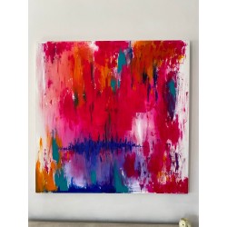 Cuadro de Latidos 100 x 100cm. Acrilico pintado sobre tela.