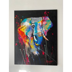 Obra de arte "Elefante". Medidas de 80cm x 60cm con tecnica de acrilico sobre tela.